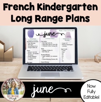 Preview of Kindergarten French Immersion Plans: June