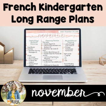 Preview of Kindergarten French Immersion Plans: November