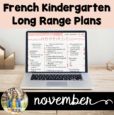 Kindergarten French Immersion Plans: November