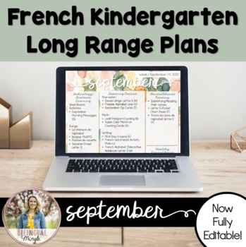 Preview of Kindergarten French Immersion Plans: September