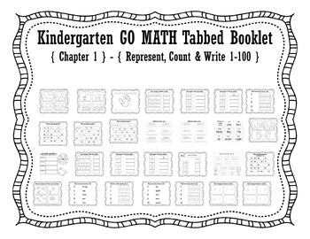 Preview of Kindergarten GO MATH Tabbed Booklet {Chapter 1 } Represent, Count & Write 1-100