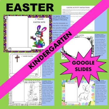 Preview of Kindergarten GOOGLE Easter Writing Activity Templates