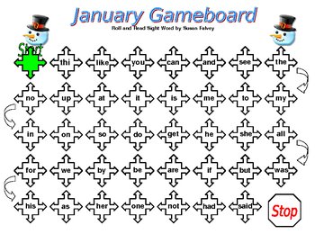Preview of Kindergarten Game Boards All Year Long