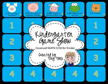 Kindergarten Game Show :: Includes ALL Common Core MATH standards PPT