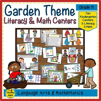 Preview of Kindergarten Garden Themed Literacy & Math Centers & Activities