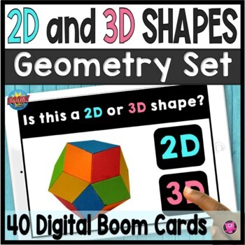 Preview of Kindergarten 2d Shapes and 3d Shapes Geometry DIGITAL Boom Cards