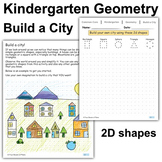 Build a City with 2D (Flat) Shapes Worksheets | Kindergart