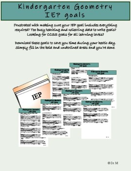 Preview of Kindergarten Geometry IEP goals