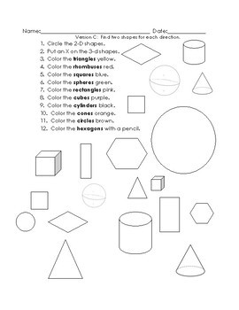 2d common picture shapes