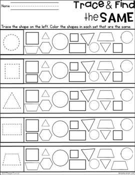 kindergarten geometry practice pages by reagan tunstall tpt