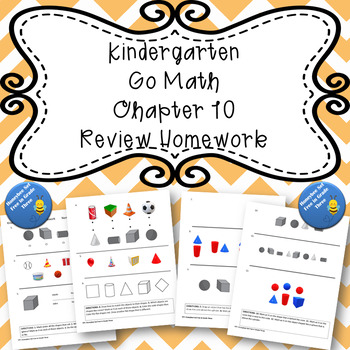 Preview of Kindergarten Go Math Chapter 10 Review Homework