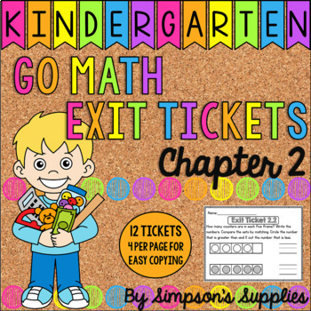 Preview of Kindergarten Go Math Chapter 2 Exit Tickets | Distance Learning | Google Slides