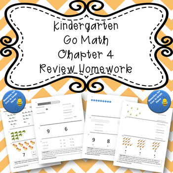 Preview of Kindergarten Go Math Chapter 4 Review Homework