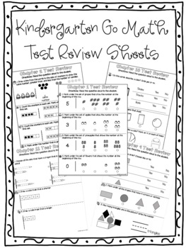 Preview of Kindergarten Go Math Test Review Worksheets Growing Bundle