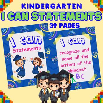 Preview of Kindergarten Goals - I Can Statement - Common Core - Goal Setting Cards