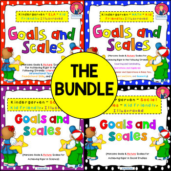 Preview of Kindergarten Goals and Scales Bundle {PDF and EDITABLE} - NOT FL BEST Standards