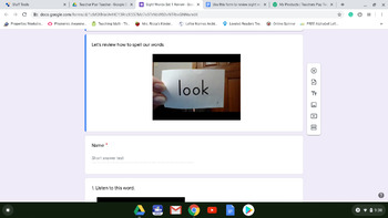 Preview of Kindergarten Google Forms Distance Learning Sight Word Set 1