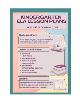 Preview of Kindergarten ELA Lesson Plans - New Jersey Common Core