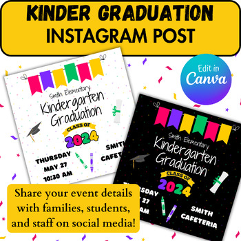 Kindergarten Graduation Ceremony Program and Poster, Preschool and Pre-K