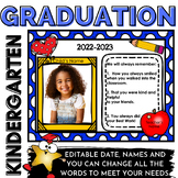 Editable Kindergarten Student End of Year Graduation Certi