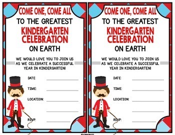 Kindergarten Graduation Certificates Carnival Circus by The Teacher Gene