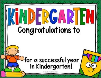 kindergarten graduation certificates editable by judy