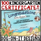 Kindergarten Graduation Certificates Editable Beach Theme 