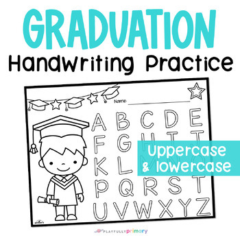 Preview of PreK + Kindergarten Graduation Coloring Pages + Alphabet Tracing