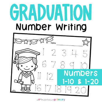 Preview of Kindergarten Graduation Coloring Pages + Number Tracing