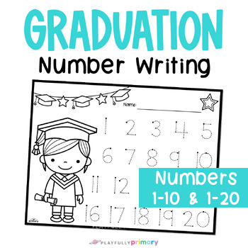 Preview of Preschool + Kindergarten Graduation Coloring Pages + Number Tracing