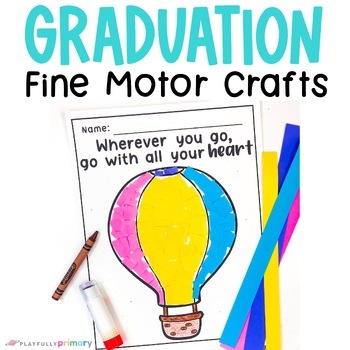 Preview of End of Year Craft Kindergarten + Preschool Graduation Craft, Fine Motor Tear Art