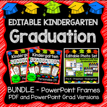 Preview of Kindergarten Graduation Editable Photo Frame Bundle