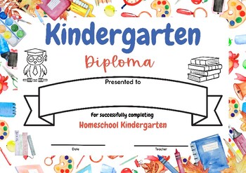 Preview of Kindergarten Graduation Homeschool Certificate