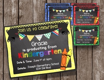 kindergarten graduation pack diploma banner invitation announcement