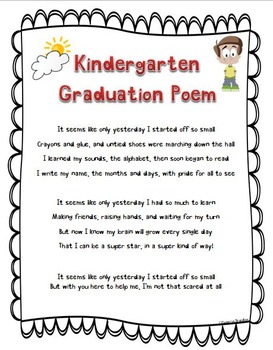 Kindergarten Graduation Poem Nursery Rhymes Diploma By Cameron Brazelton