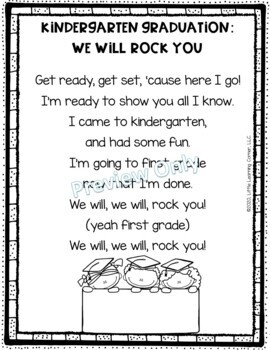 kindergarten graduation poem we will rock you by little learning corner