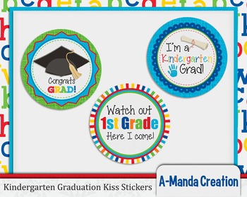 kindergarten graduation printable kiss stickers by amanda creation inc