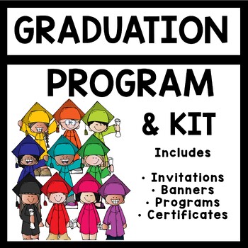 kindergarten graduation program template by teaching superkids tpt