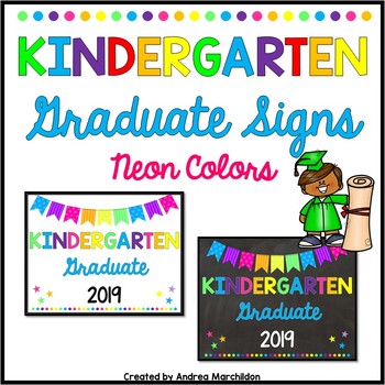 kindergarten graduation sign by andrea marchildon tpt