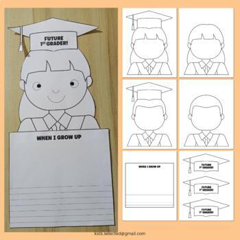 Preview of Kindergarten Graduation Writing Prompts When I Grow Up Craft Activities Hat Kids