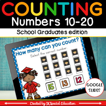 Preview of Kindergarten Graduation math game | Counting 11-20 activity for Google Slides