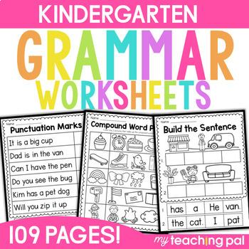 Preview of Kindergarten Grammar Worksheets - MEGA PACK
