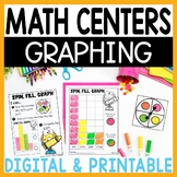 Kindergarten Graphing Math Centers - Printable and Digital