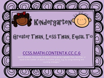 Preview of Kindergarten Greater Than, Less Than, Equal To