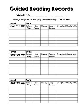 kindergarten homework list