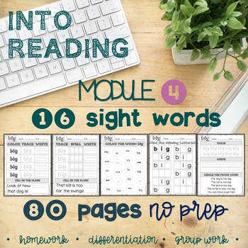 Preview of Kindergarten HMH INTO READING MODULE 4 Sight Word Worksheets