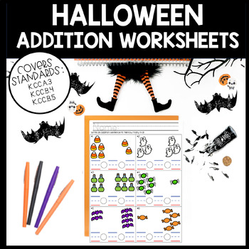 Preview of Kindergarten Halloween Addition within 10 K.OA.A.1