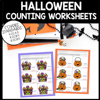 Preview of Halloween Counting 0-10 Worksheets Kindergarten Math Morning Work Early Finish