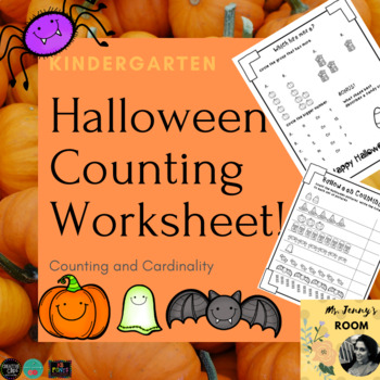 Preview of Kindergarten Halloween Counting Worksheet