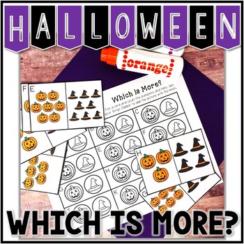 Kindergarten Halloween Math Center - Which is More? by Sunny Days with ...